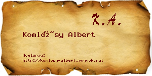 Komlósy Albert névjegykártya
