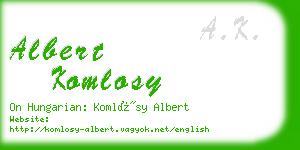 albert komlosy business card